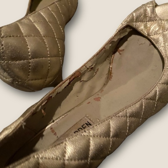 Steve Madden Open Toe Heels Gold 6.5 - Picture 5 of 6